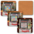 4" Square Coaster w/ 3D Lenticular Images of Slot Machine (Imprinted)